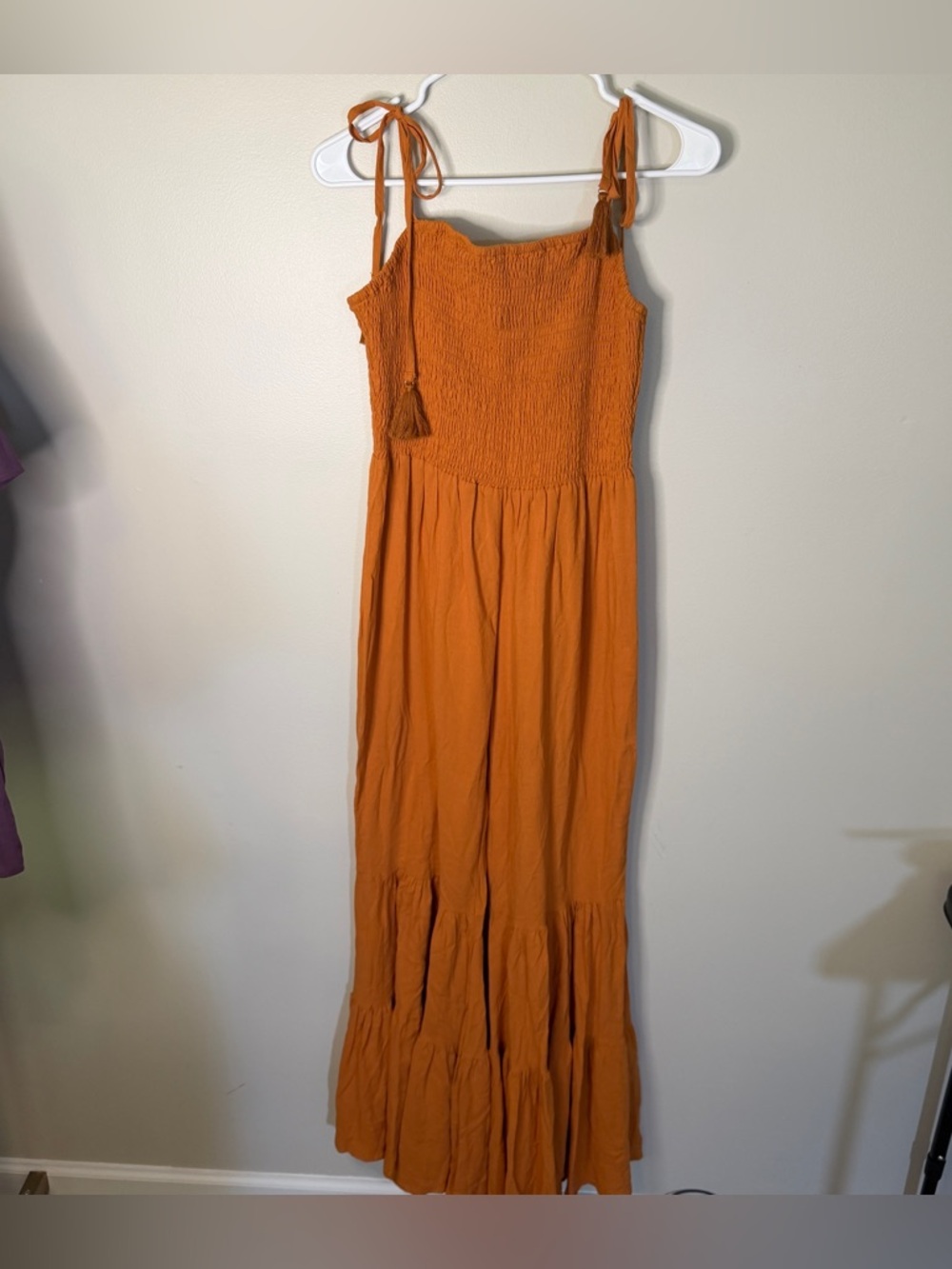 Rust orange pants romper sleeveless boho hippie festival beach vacation womens L